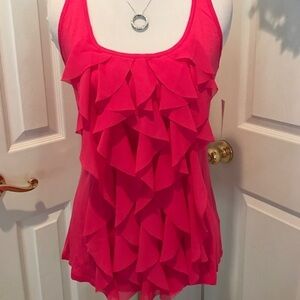 Ruffled tank, New York & Co, raspberry color